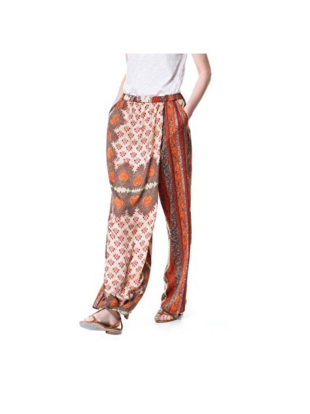 ZARA Bohemian style wrap harem pants culottes Sz XS